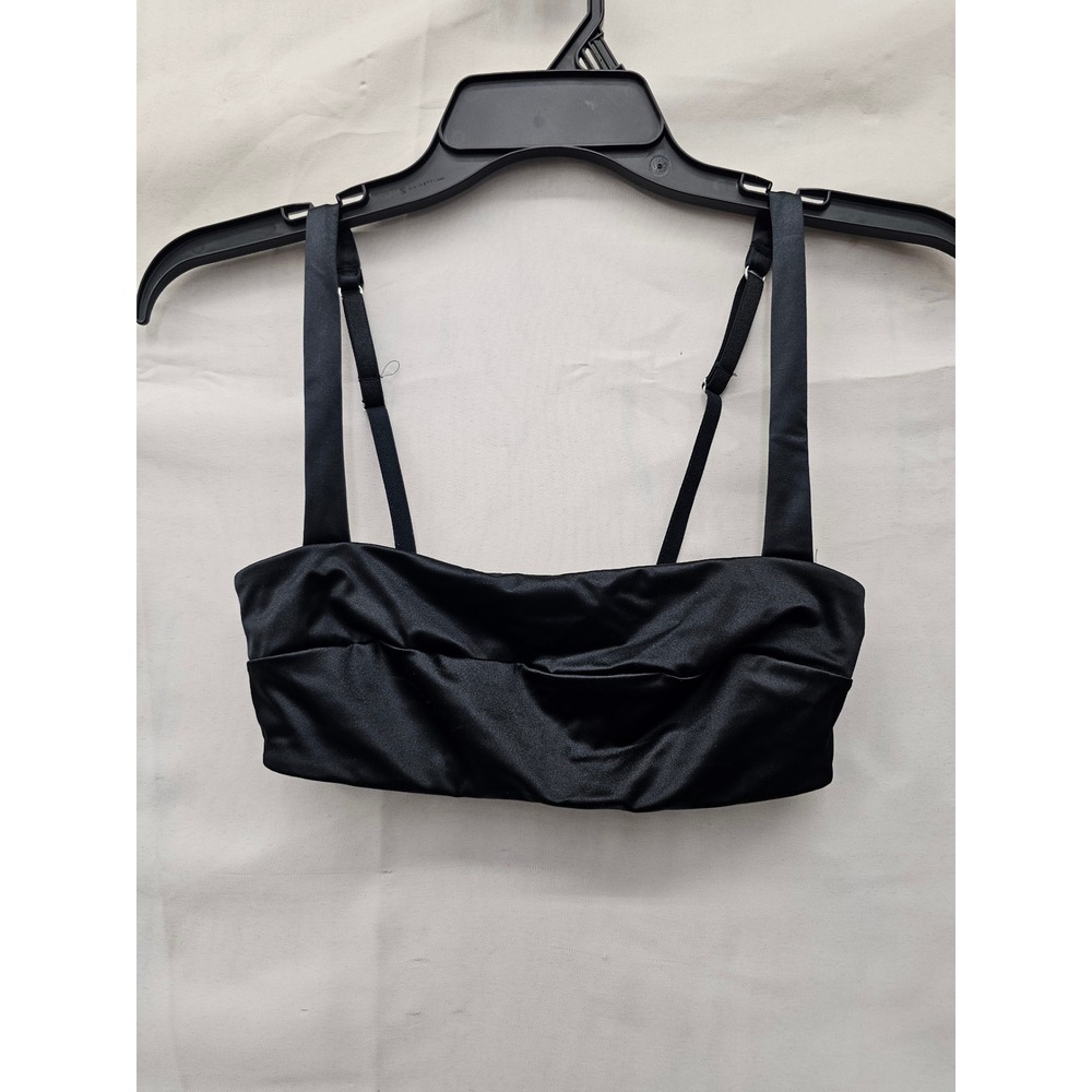 Wild Fable Womens Bandeau Bikini Top Black Nylon Blend Casual Size XS